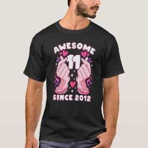 Camiseta Girl 11th birthday, born 2012, K-pop heart, Sarang