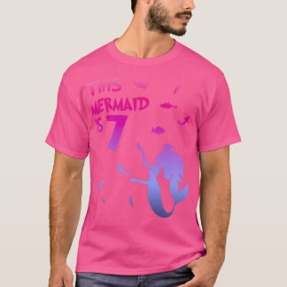 Camiseta Girl 7th Birthday This Mermaid Is 7 Years Old