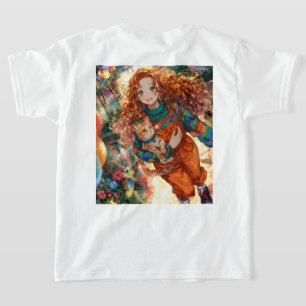 Camiseta Girl and kittens on joyful walk