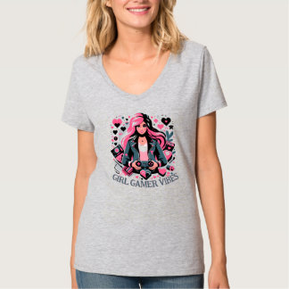 Camiseta Girl Gamer Shirt Elegant Gaming Fashion Tee