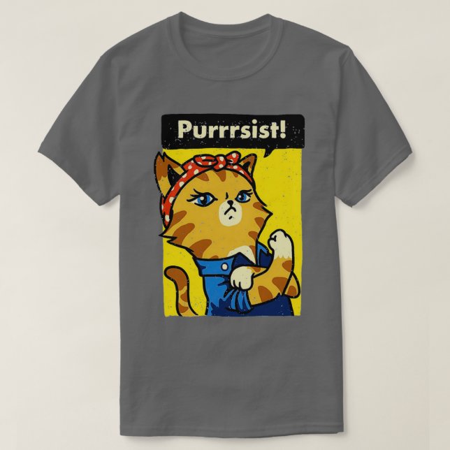 Camiseta Girl Gang Purrrsist Meow  (Diseño del anverso)