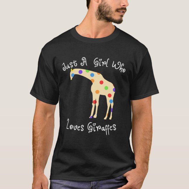 Camiseta Girl Loves Giraffes Silhouette Polka Dot Print (Anverso)