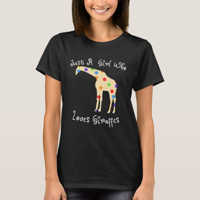 Camiseta Girl Loves Giraffes Silhouette Polka Dot Print (Anverso)