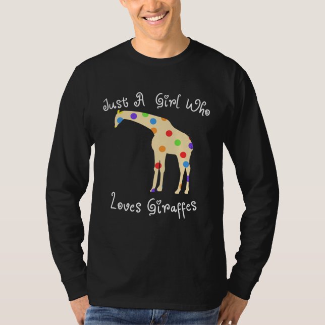Camiseta Girl Loves Giraffes Silhouette Polka Dot Print (Anverso)