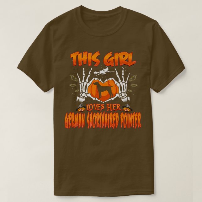 Camiseta Girl Loves Her German Shorthaired Pointer Hallowee (Diseño del anverso)