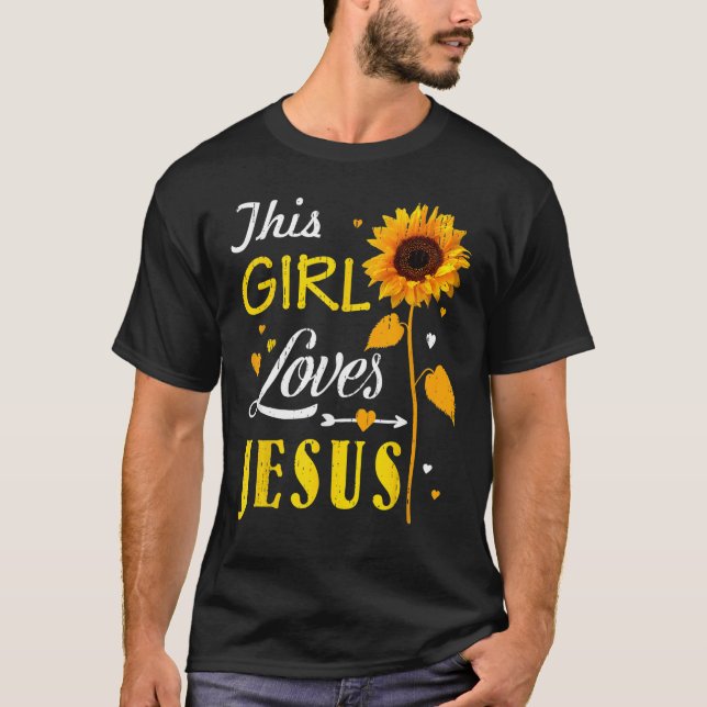 Camiseta Girl Loves Jesus Cute Christian Women Faith Cute R (Anverso)
