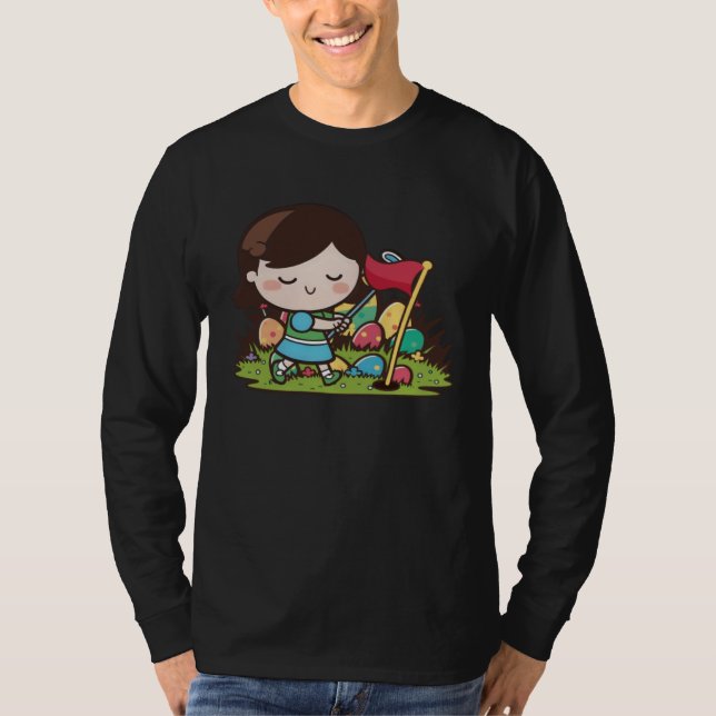 Camiseta Girl Playing Golf Golf Easter (Anverso)