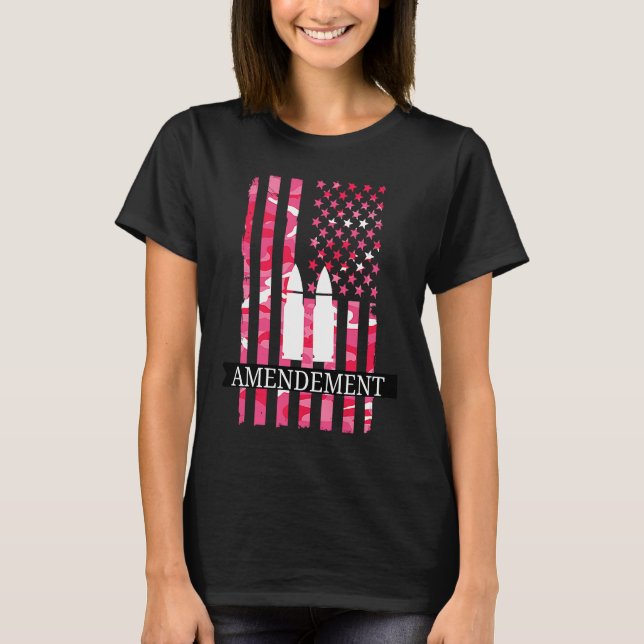 Camiseta Girl Pro Gun Second Amendment  2A patriot American (Anverso)