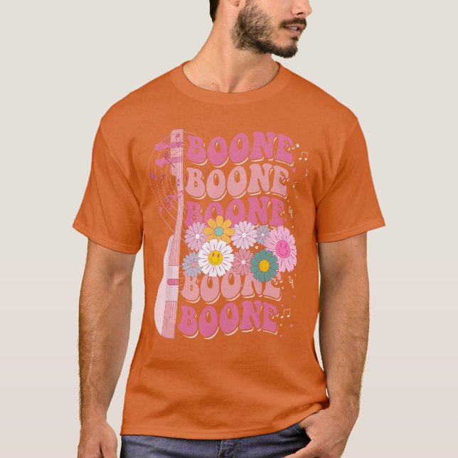 Camiseta Girl Retro Boone Groovy Flower First Name Personal (Anverso)