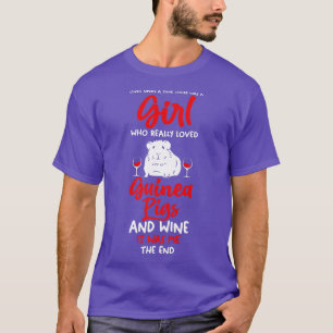 Camiseta Girl who love wine and Guinea pigs Premium