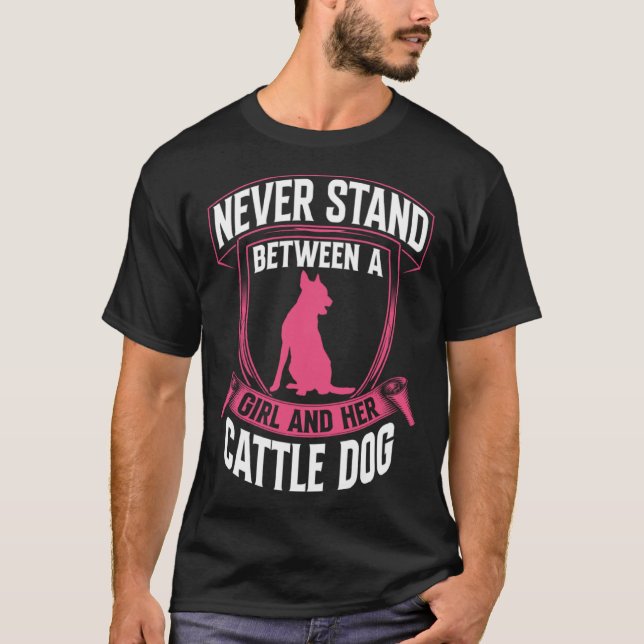 Camiseta Girl with Australian Cattle Dog Queensland Heeler (Anverso)