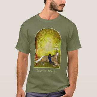 Camiseta Girl With Horse Flowers Fantasy Art Personalized