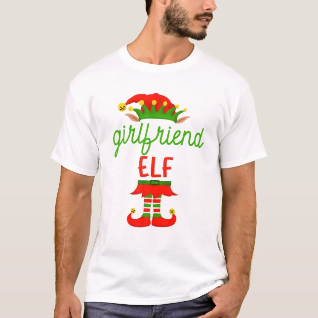 Camiseta Girlfriend Elf Funny Mating Group Navidades Paja (Anverso)