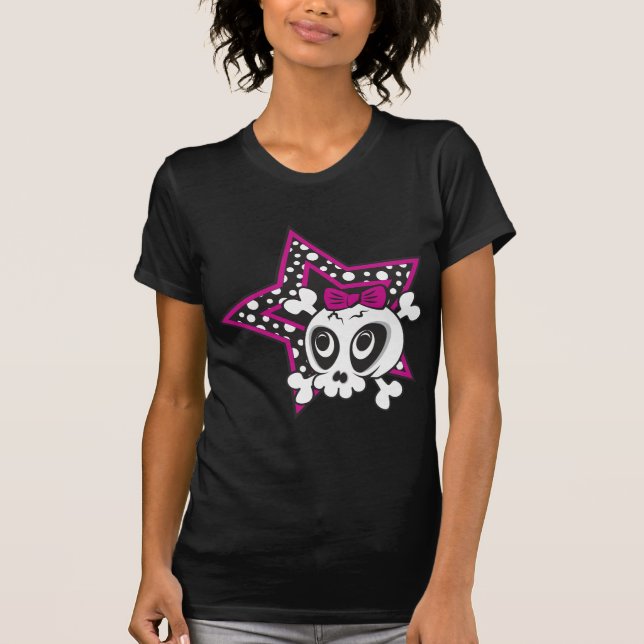 Camiseta Girlie Emo Skull (Anverso)