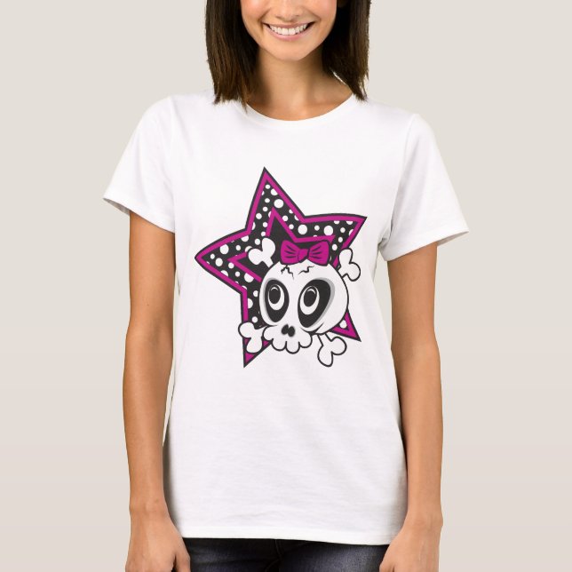 Camiseta Girlie Emo Skull (Anverso)