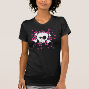 Camiseta Girlie White Skull Personalizado T-Shirt