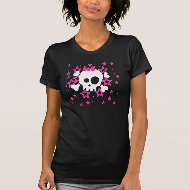Camiseta Girlie White Skull Personalizado T-Shirt (Anverso)