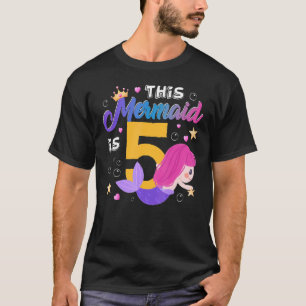 Camiseta Girls 5th Birthday This Mermaid Is 5 Years Old Kid