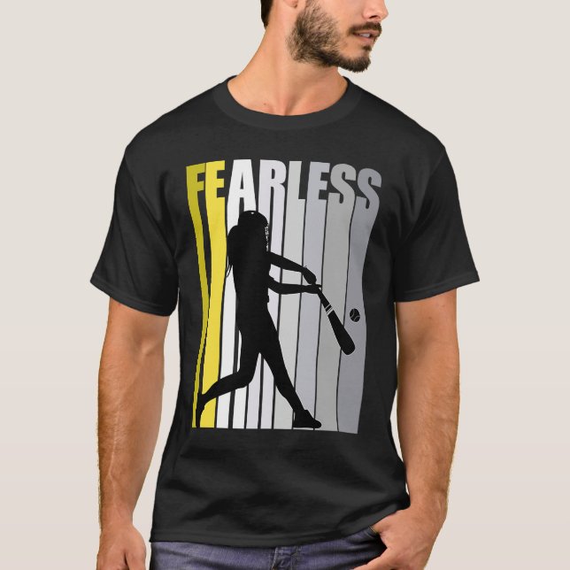 Camiseta Girls Baseball Fierce Courage Strong Fierce Graphi (Anverso)