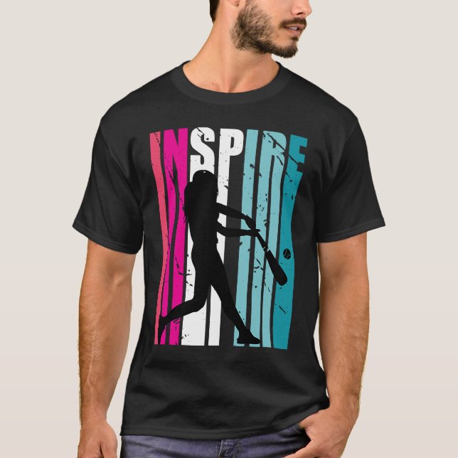 Camiseta Girls Baseball Inspire Coach Softball Retro blue P (Anverso)