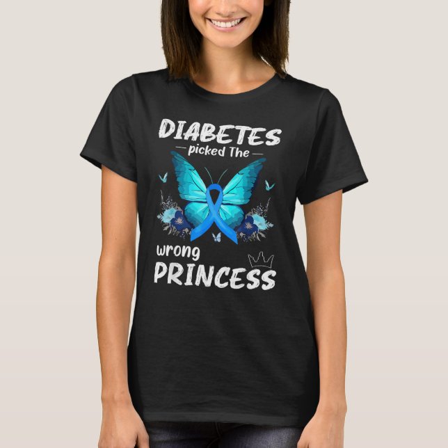 Camiseta Girls  Diabetes Picked The Wrong Princess T1D Awar (Anverso)