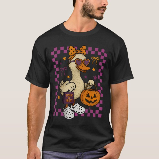 Camiseta Girls Goose Halloween Spooky Goosey Silly Goose Pu (Anverso)