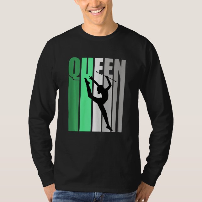 Camiseta Girls Green Retro Rhythmic Gymnastics Queen Daught (Anverso)