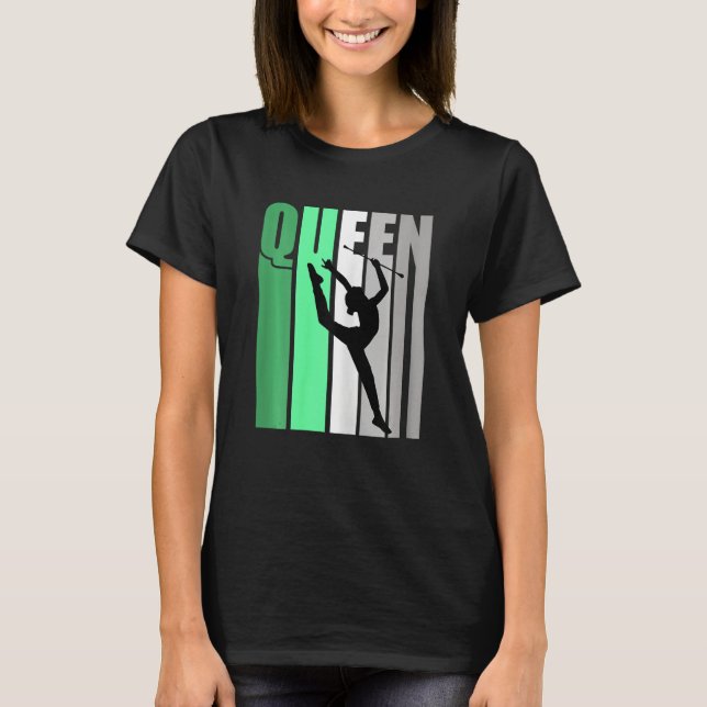Camiseta Girls Green Retro Rhythmic Gymnastics Queen Daught (Anverso)