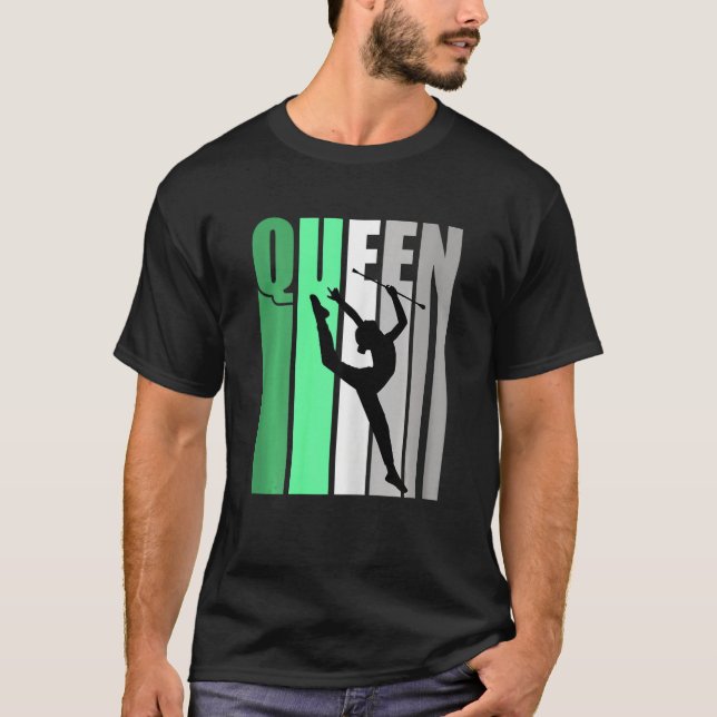 Camiseta Girls Green Retro Rhythmic Gymnastics Queen Daught (Anverso)