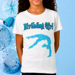 Camiseta Girls Gymnastics "Birthday Girl" T-Shirt<br><div class="desc">Girls Gymnastics Birthday Girl T-Shirt - Says "Birthday Girl" in a fancy decorative font,  has a sparkly gymnast doing a back handspring step out skill!</div>