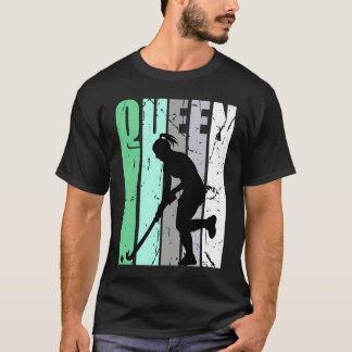 Camiseta Girls Hockey Queen Hockey Retro Graphic Motivate