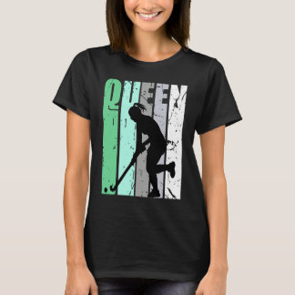 Camiseta Girls Hockey Queen Hockey Retro Graphic Motivate