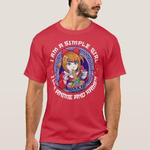 Camiseta Girls I Love Anime And Ramen Cute Japanese Otaku A