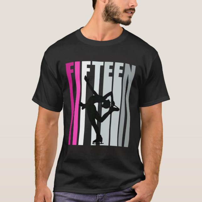 Camiseta Girls Ice Skating Birthday 15th Ice Skater Queen F (Anverso)