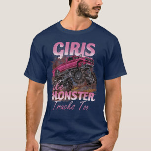 Camiseta girls like monster trucks too shirt ,Monster Truck