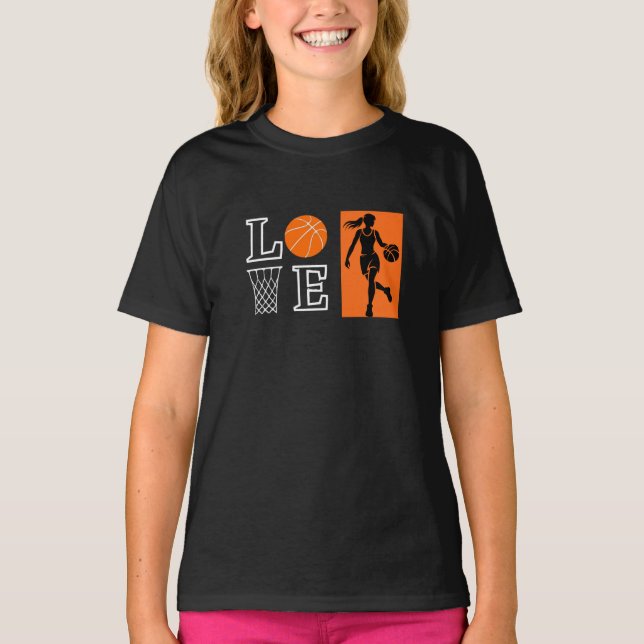 Camiseta Girls Love Basketball, Basketball Player         (Anverso)