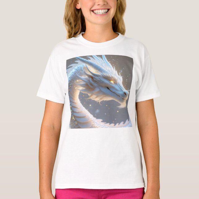 Camiseta girls mystical white dragon t-shirt (Anverso)