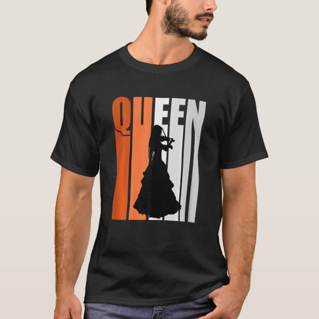 Camiseta Girls Orange Violin Queen Princess Womens Bday (Anverso)