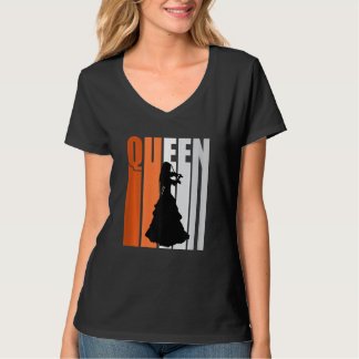 Camiseta Girls Orange Violin Queen Princess Womens Bday