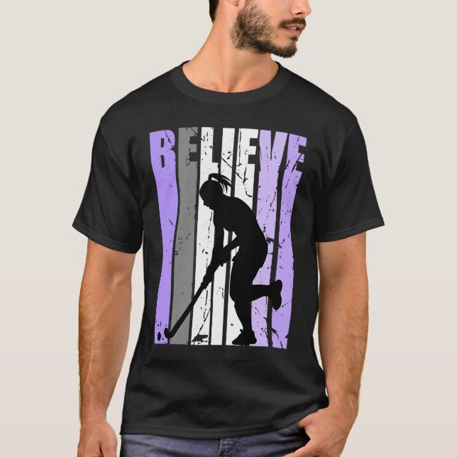 Camiseta Girls Purple Distressed Believe Loves Team Girl In (Anverso)