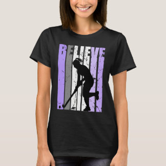 Camiseta Girls Purple Distressed Believe Loves Team Girl In