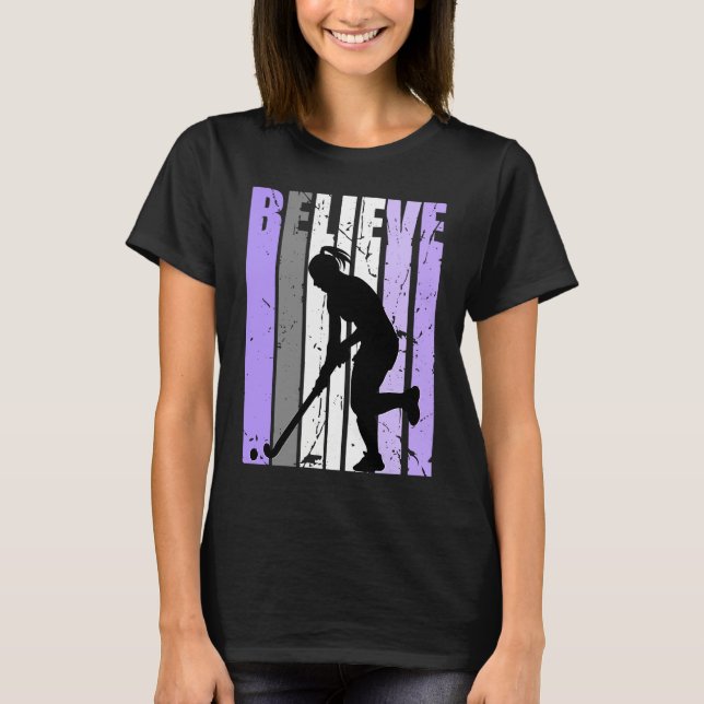 Camiseta Girls Purple Distressed Believe Loves Team Girl In (Anverso)