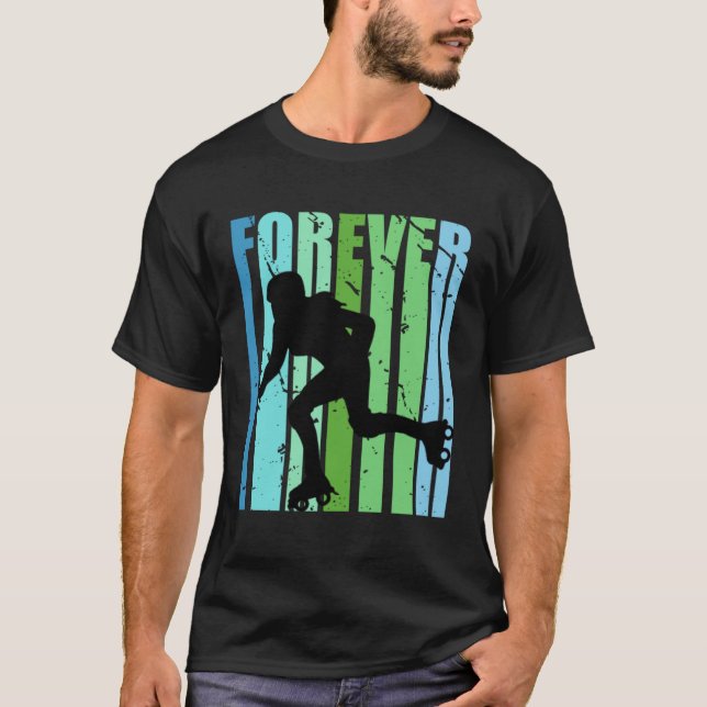 Camiseta Girls Retro Forever Roller Skating Bday Roller Gir (Anverso)