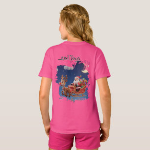 Camiseta Girls' Santa Rudolph Christmas T-Shirt