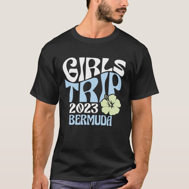Camiseta Girls Trip 2023 Bermuda Beach Destination Retro Gr (Anverso)