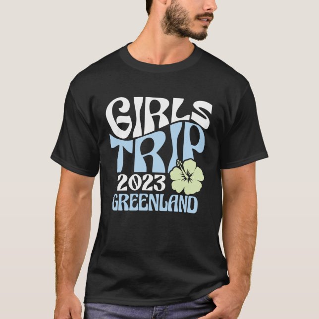 Camiseta Girls Trip 2023 Greenland Beach Destination Retro  (Anverso)