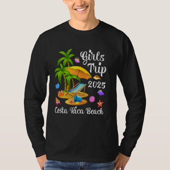 Camiseta Girls Trip 2025 Summer Vacation Costa Rica Beach (Anverso)