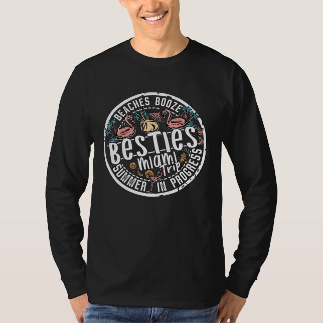 Camiseta Girls Trip in Progress Beaches Booze of Besties Mi (Anverso)