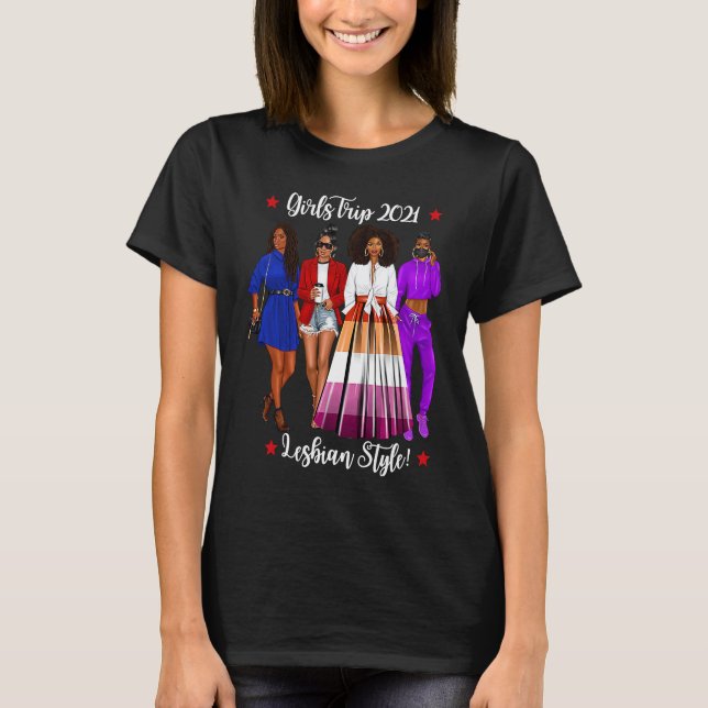 Camiseta Girls Trip Lesbian Vacation Gay Woman Hen Do Holid (Anverso)