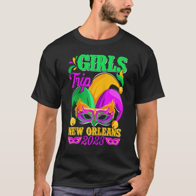 Camiseta Girls Trip New Orleans 2023 Funny Jester Mask Mard (Anverso)